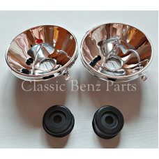 Mercedes W114 Coupe Headlight Reflector Pair Mercedes W114 Coupe Headlight Reflector Pair