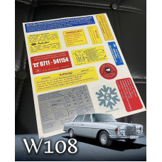 MERCEDES W108 W109 DECAL STCIKERS