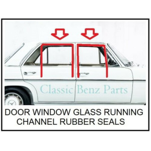 MERCEDES W114 W115 DOOR WINDOW RUNNING CHANNEL RUBBER SEALS  MERCEDES W114 W115 DOOR WINDOW RUNNING CHANNEL RUBBER SEALS
