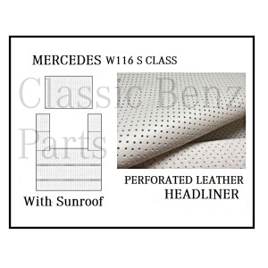 Mercedes W116 Roof Ceiling Sky Headliner Cream Perforated Leather +Sunroof Mercedes W116 Roof Ceiling Sky Headliner Cream Perforated Leather +Sunroof