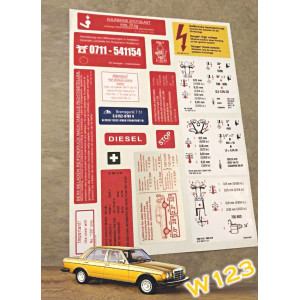 MERCEDES W123 DECAL STICKERS