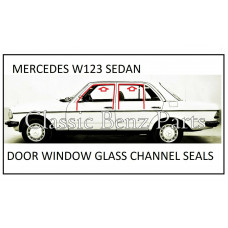 MERCEDES W123 DOOR WINDOW RUNNING CHANNEL RUBBER SEALS MERCEDES W123 DOOR WINDOW RUNNING CHANNEL RUBBER SEALS