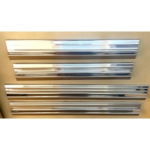 MERCEDES W124 DOOR SILL CHROME PLATES  W/LOGO
