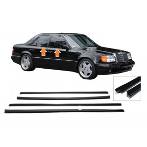MERCEDES W124 DOOR WINDOW OUTER SCRAPER RUBBER SEALS