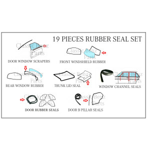 MERCEDES W114 W115 RUBBER GASKET SEAL SET 19 PIECES MERCEDES W114 W115 RUBBER GASKET SEAL SET 19 PIECES