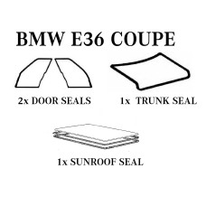 BMW E36 Coupe Door Trunk Sunroof Rubber Seals  BMW E36 Coupe Door Trunk Sunroof Rubber Seals