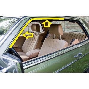 MERCEDES W123 COUPE WINDOW A-B FRAME RUBBER SEALS