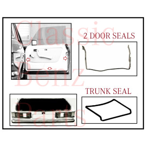 MERCEDES W123 COUPE DOOR & TRUNK RUBBER GASKET SEAL