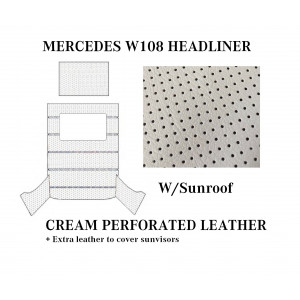 MERCEDES W108 ROOF SKY CEILING HEADLINER +SUNROOF CREAM  