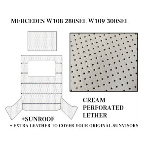 280SEL 300SEL ROOF SKY CEILING HEADLINER +SUNROOF CREAM