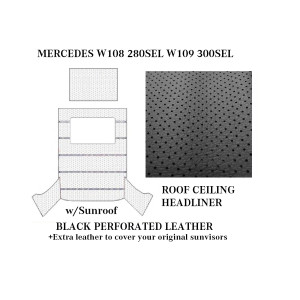 280SEL 300SEL ROOF SKY CEILING HEADLINER +SUNROOF BLACK