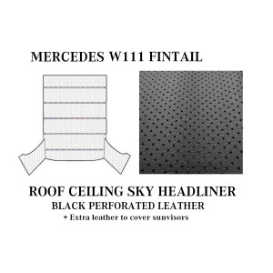 MERCEDES W111 ROOF SKY CEILING HEADLINER BLACK