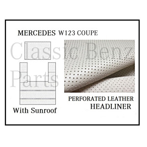 Mercedes W123 Coupe Roof Ceiling Sky Headliner Cream Perforated Leather +Sunroof 