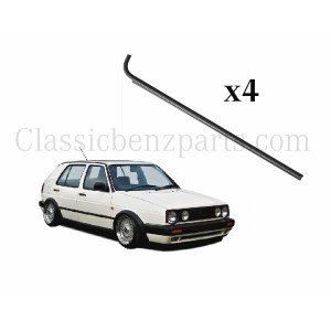 VW GOLF 2 MK2 83-91 DOOR WINDOW SCRAPER RUBBER GASKET SEALS 4 PIECES SET NEW VW GOLF 2 MK2 83-91 DOOR WINDOW SCRAPER RUBBER GASKET SEALS 4 PIECES SET NEW