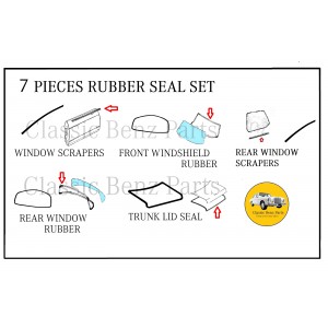 MERCEDES W114 COUPE RUBBER SEAL SET 7 PIECES MERCEDES W114 COUPE RUBBER SEAL SET 7 PIECES